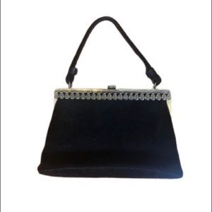 Vintage Style Black Velvet Purse